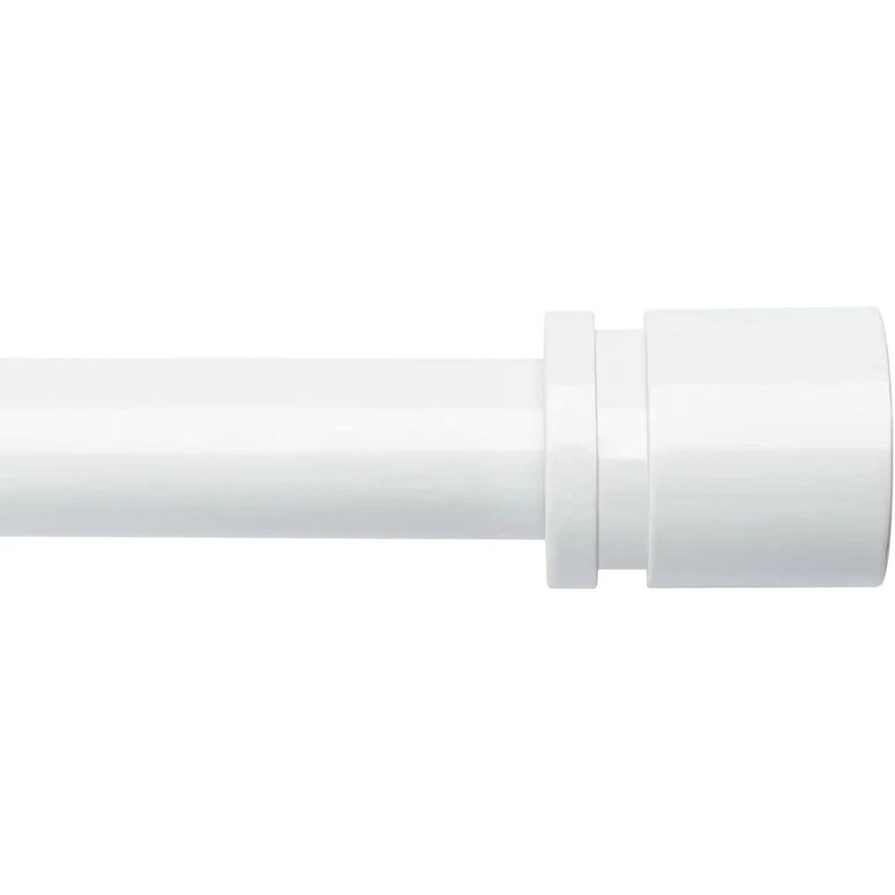 White Curtain Rod for Windows 16 to 144 Inches Adjustable Length 1" Diameter NEW